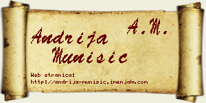Andrija Munišić vizit kartica